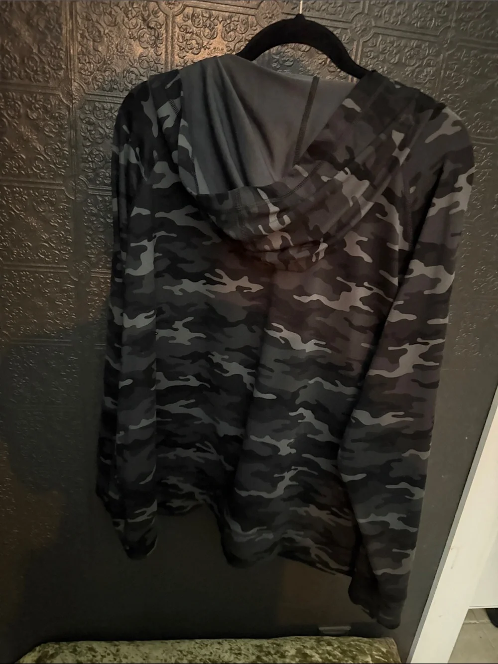 Women’s Camouflage Zip Hoodie Jacket - Black/Grey